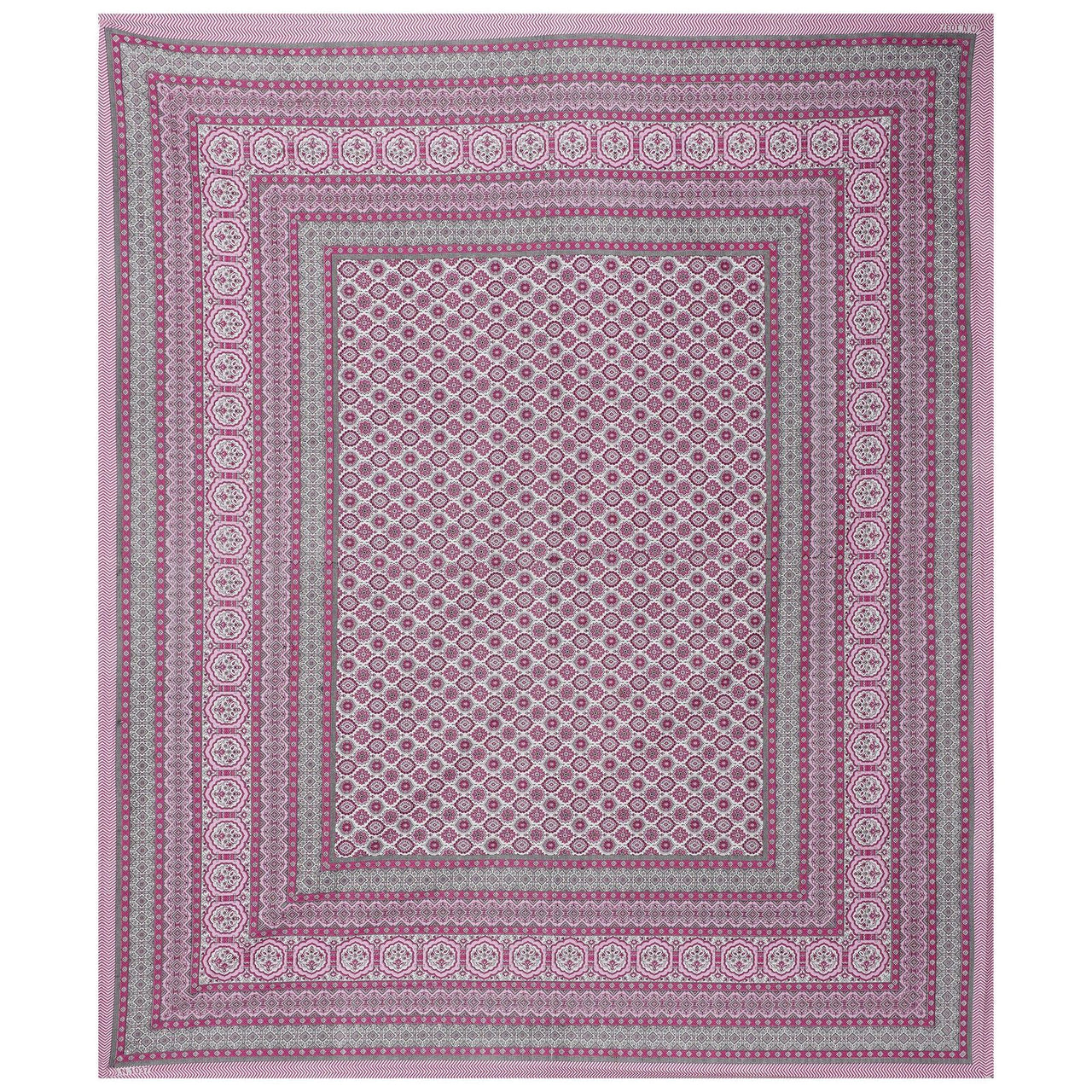 Rudra Bazaar Pink 210 TC Cotton Double King Bedsheet With 2 Pillow Covers