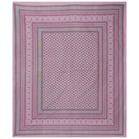 Thumbnail for Rudra Bazaar Pink 210 TC Cotton Double King Bedsheet With 2 Pillow Covers