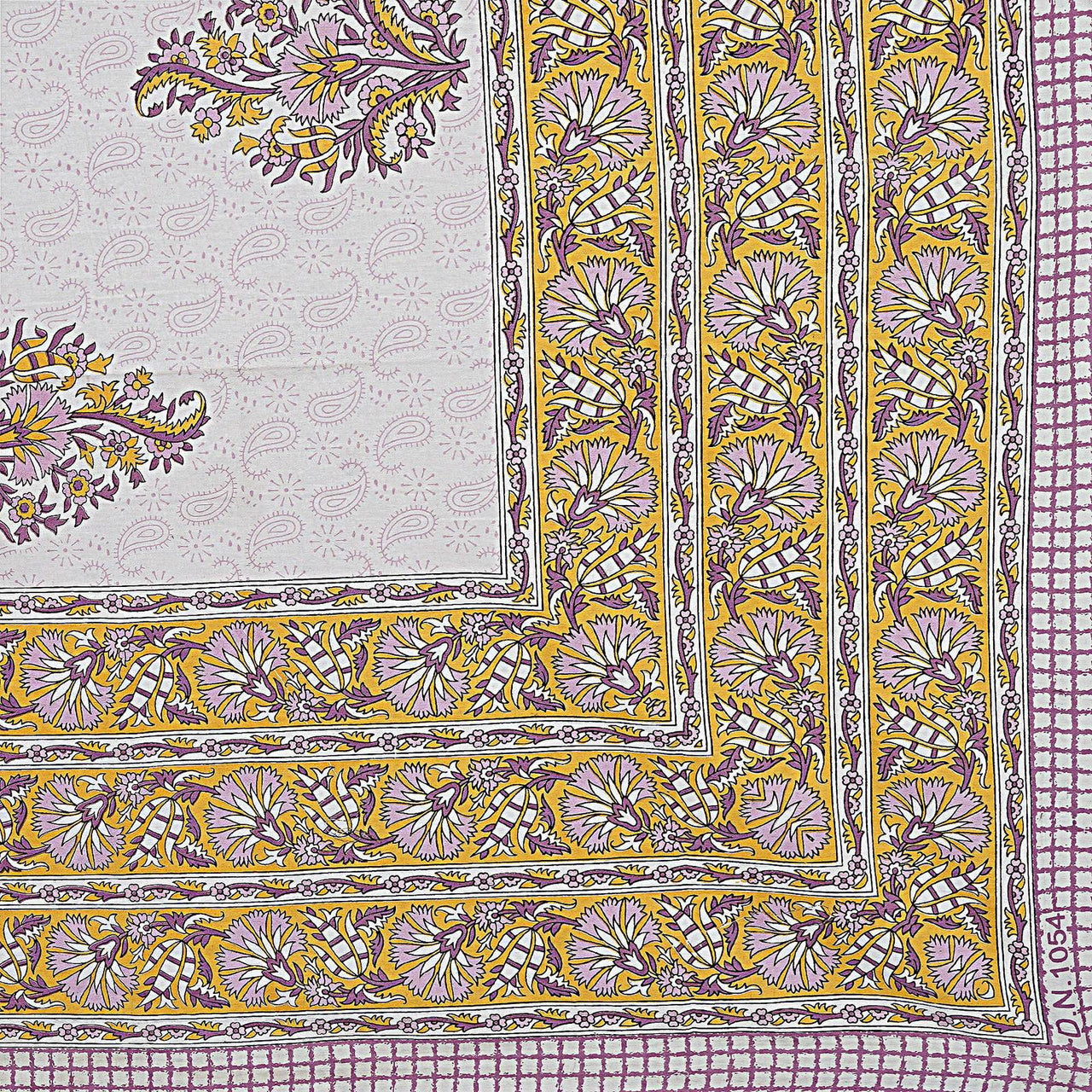 Rudra Bazaar Purple Gold 210 TC Cotton Double King Bedsheet With 2 Pillow Covers