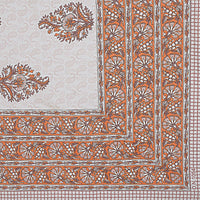 Thumbnail for Rudra Bazaar Orange 210 TC Cotton Double King Bedsheet With 2 Pillow Covers