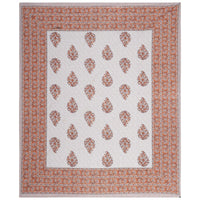 Thumbnail for Rudra Bazaar Orange 210 TC Cotton Double King Bedsheet With 2 Pillow Covers