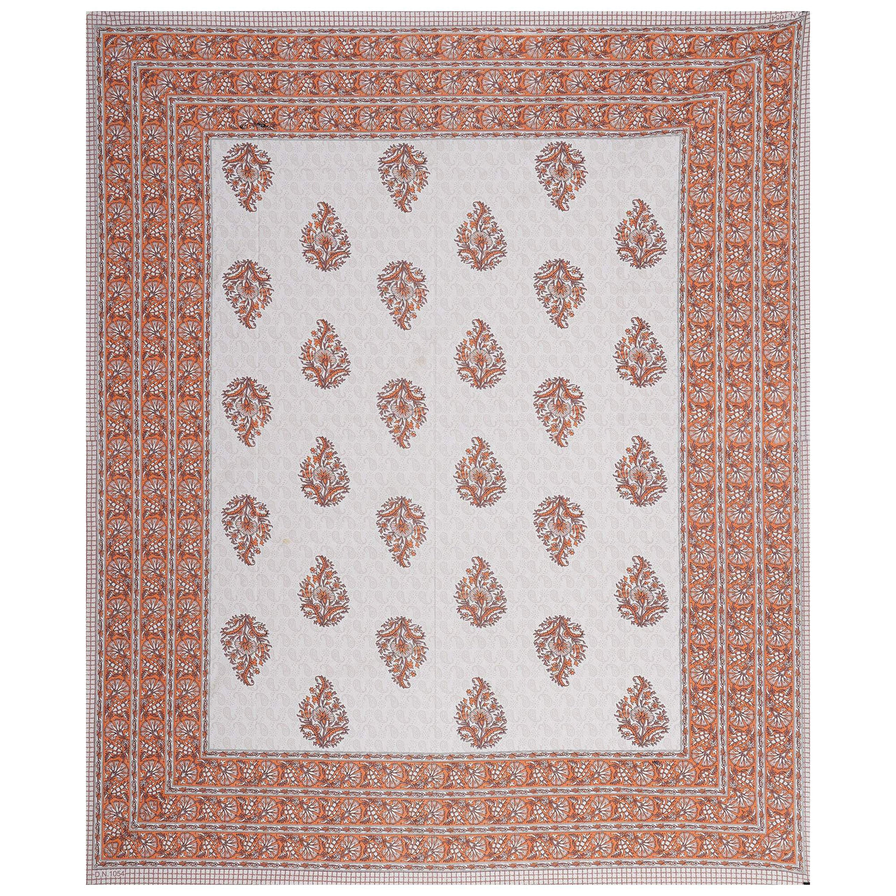 Rudra Bazaar Orange 210 TC Cotton Double King Bedsheet With 2 Pillow Covers