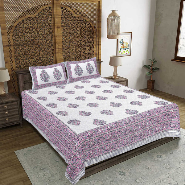 rudra-bazaar-purple-210-tc-cotton-double-king-bedsheet-with-2-pillow-cover