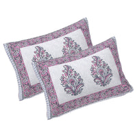 Thumbnail for Rudra Bazaar Purple 210 TC Cotton Double King Bedsheet With 2 Pillow Covers