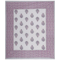 Thumbnail for Rudra Bazaar Purple 210 TC Cotton Double King Bedsheet With 2 Pillow Covers