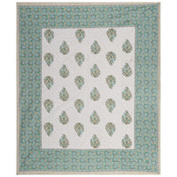 Thumbnail for Rudra Bazaar Green 210 TC Cotton Double King Bedsheet With 2 Pillow Covers