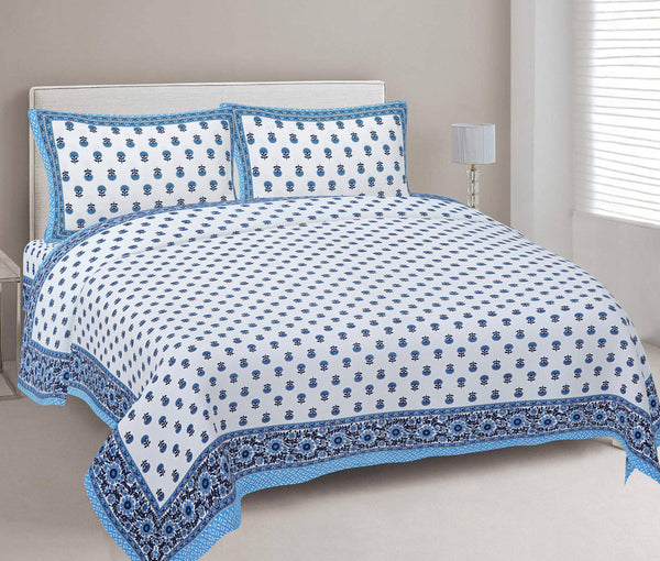 rudra-bazaar-blue-210-tc-cotton-double-king-bedsheet-with-2-pillow-cover