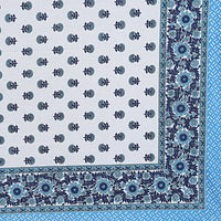 Thumbnail for Rudra Bazaar Blue 210 TC Cotton Double King Bedsheet With 2 Pillow Covers