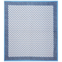 Thumbnail for Rudra Bazaar Blue 210 TC Cotton Double King Bedsheet With 2 Pillow Covers