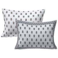 Thumbnail for Rudra Bazaar Grey 210 TC Cotton Double King Bedsheet With 2 Pillow Covers