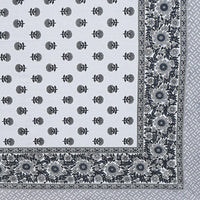 Thumbnail for Rudra Bazaar Grey 210 TC Cotton Double King Bedsheet With 2 Pillow Covers
