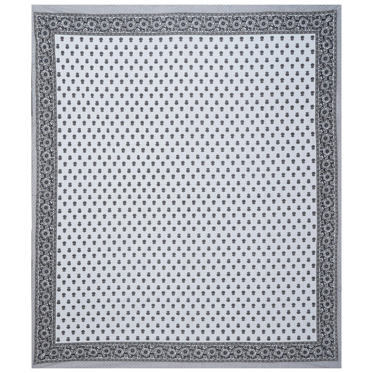 Rudra Bazaar Grey 210 TC Cotton Double King Bedsheet With 2 Pillow Covers
