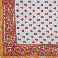 Thumbnail for Rudra Bazaar Orange 210 TC Cotton Double King Bedsheet With 2 Pillow Covers