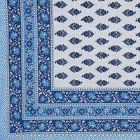 Thumbnail for Rudra Bazaar Blue 210 TC Cotton Double King Bedsheet With 2 Pillow Covers
