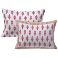 Thumbnail for Rudra Bazaar Pink 210 TC Cotton Double King Bedsheet With 2 Pillow Covers