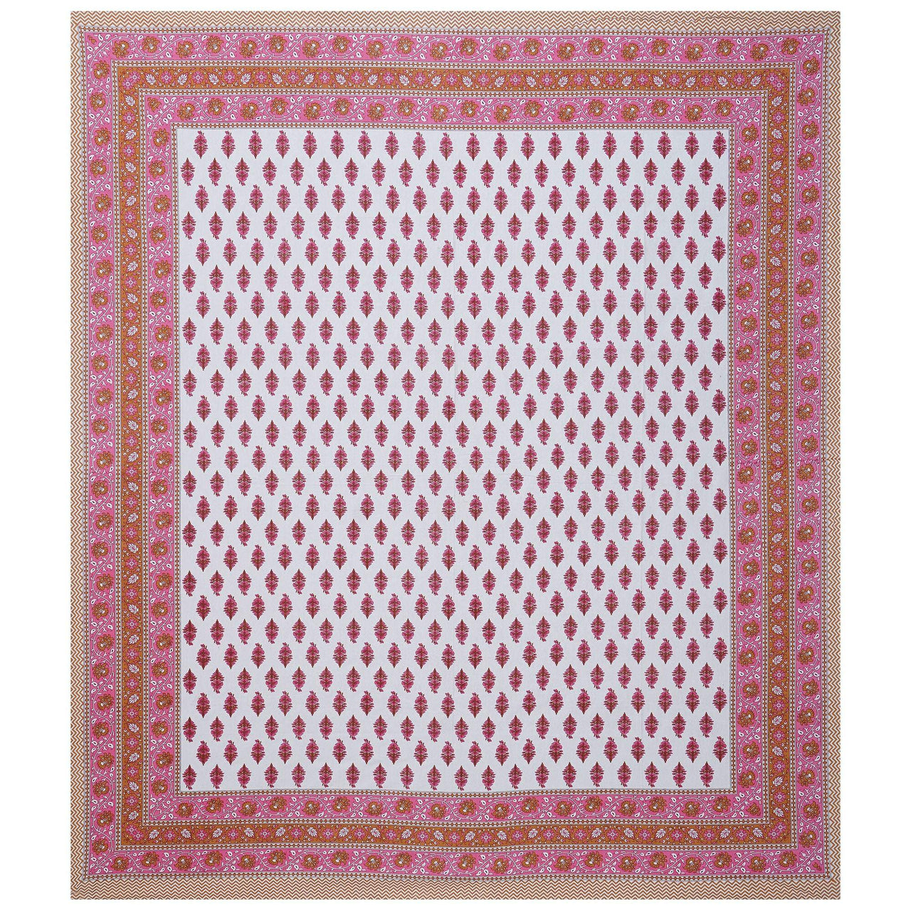 Rudra Bazaar Pink 210 TC Cotton Double King Bedsheet With 2 Pillow Covers
