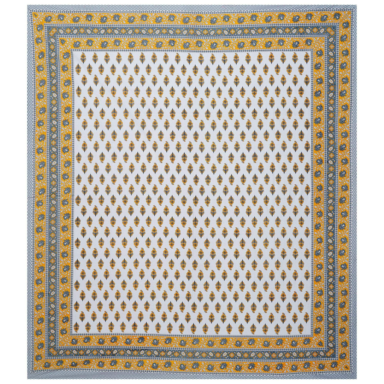 Rudra Bazaar Yellow 210 TC Cotton Double King Bedsheet With 2 Pillow Covers