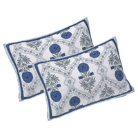 Thumbnail for Rudra Bazaar Blue 210 TC Cotton Double King Bedsheet With 2 Pillow Covers