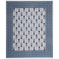 Thumbnail for Rudra Bazaar Blue 210 TC Cotton Double King Bedsheet With 2 Pillow Covers