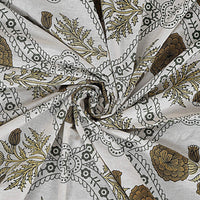 Thumbnail for Rudra Bazaar Green 210 TC Cotton Double King Bedsheet With 2 Pillow Covers