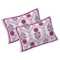 Thumbnail for Rudra Bazaar Pink 210 TC Cotton Double King Bedsheet With 2 Pillow Covers
