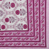 Thumbnail for Rudra Bazaar Pink 210 TC Cotton Double King Bedsheet With 2 Pillow Covers