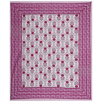 Thumbnail for Rudra Bazaar Pink 210 TC Cotton Double King Bedsheet With 2 Pillow Covers