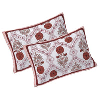Thumbnail for Rudra Bazaar Rust 210 TC Cotton Double King Bedsheet With 2 Pillow Covers