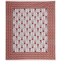 Thumbnail for Rudra Bazaar Rust 210 TC Cotton Double King Bedsheet With 2 Pillow Covers