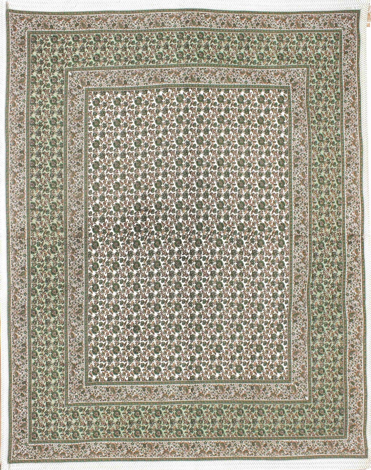 Rudra Bazaar Green 210 TC Cotton Double King Bedsheet With 2 Pillow Covers