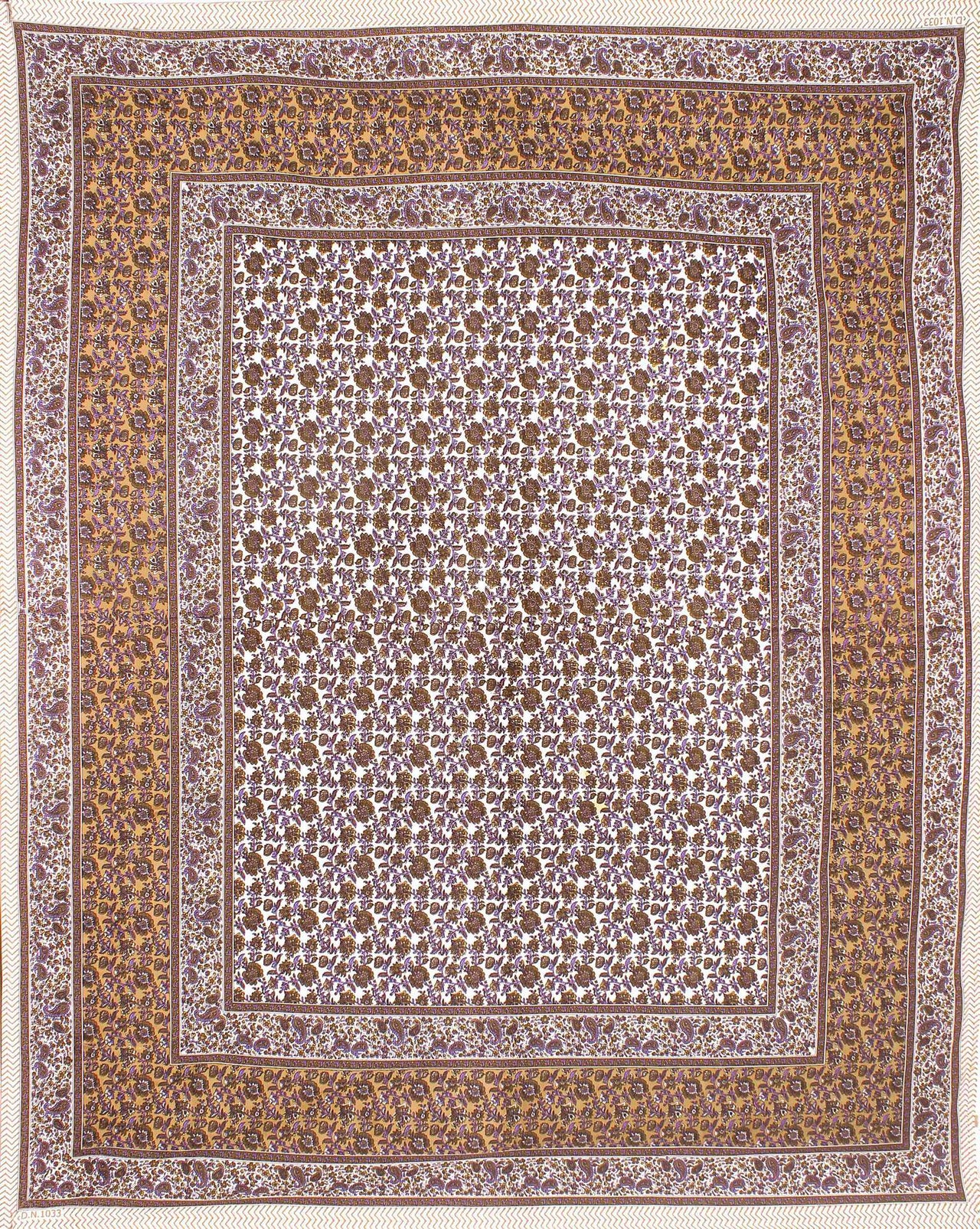 Rudra Bazaar Purple Brown 210 TC Cotton Double King Bedsheet With 2 Pillow Covers