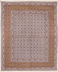 Thumbnail for Rudra Bazaar Purple Brown 210 TC Cotton Double King Bedsheet With 2 Pillow Covers