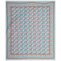 Thumbnail for Rudra Bazaar Blue 210 TC Cotton Double King Bedsheet With 2 Pillow Covers