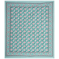 Thumbnail for Rudra Bazaar Sea Green 210 TC Cotton Double King Bedsheet With 2 Pillow Covers