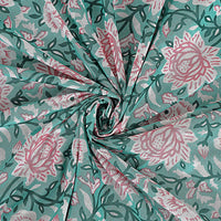 Thumbnail for Rudra Bazaar Sea Green 210 TC Cotton Double King Bedsheet With 2 Pillow Covers