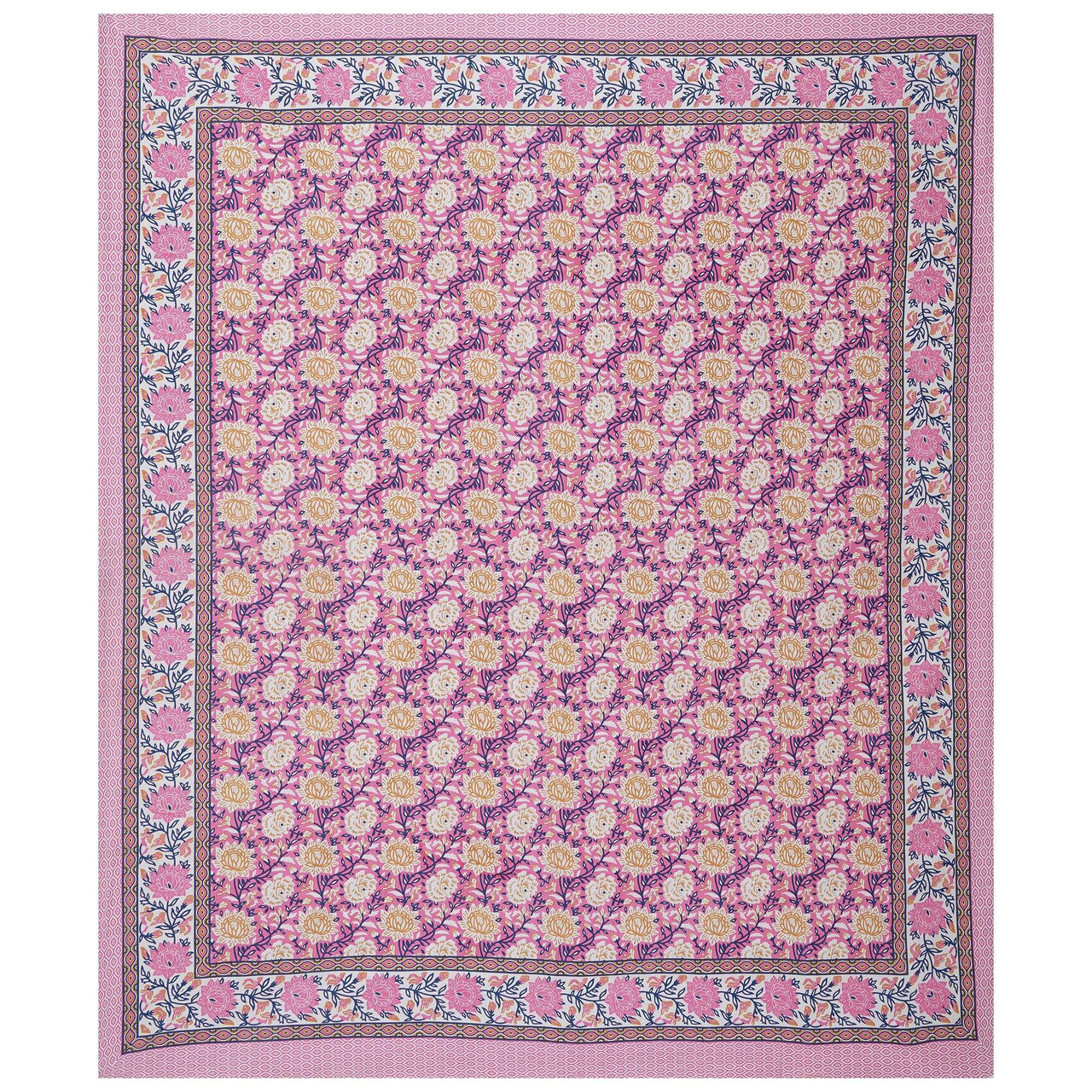 Rudra Bazaar Pink 210 TC Cotton Double King Bedsheet With 2 Pillow Covers