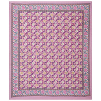 Thumbnail for Rudra Bazaar Pink 210 TC Cotton Double King Bedsheet With 2 Pillow Covers