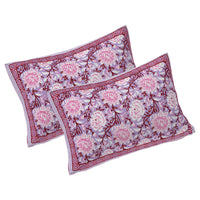 Thumbnail for Rudra Bazaar Purple 210 TC Cotton Double King Bedsheet With 2 Pillow Covers