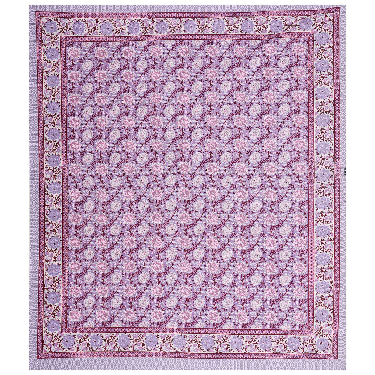 Rudra Bazaar Purple 210 TC Cotton Double King Bedsheet With 2 Pillow Covers