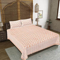 Thumbnail for rudra-bazaar-brown-210-tc-cotton-double-king-bedsheet-with-2-pillow-cover