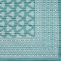 Thumbnail for Rudra Bazaar Sea Green 210 TC Cotton Double King Bedsheet With 2 Pillow Covers