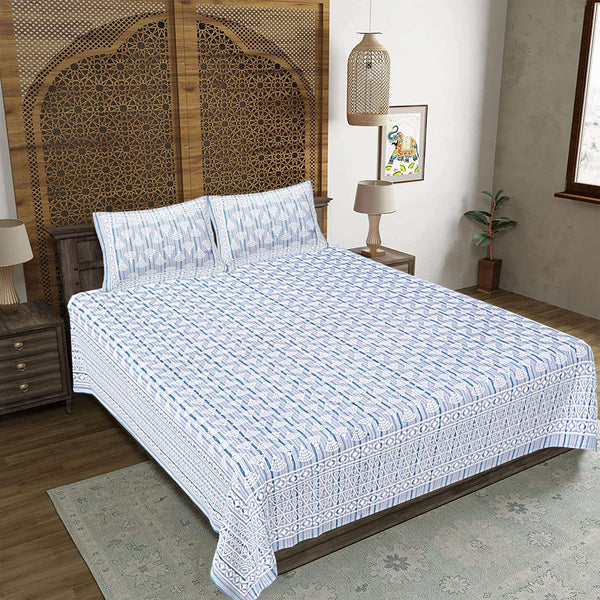 rudra-bazaar-grey-210-tc-cotton-double-king-bedsheet-with-2-pillow-cover