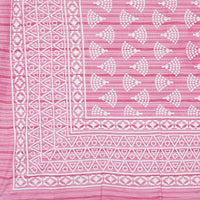 Thumbnail for Rudra Bazaar Pink 210 TC Cotton Double King Bedsheet With 2 Pillow Covers