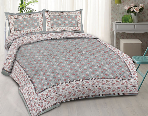 rudra-bazaar-grey-210-tc-cotton-double-king-bedsheet-with-2-pillow-cover