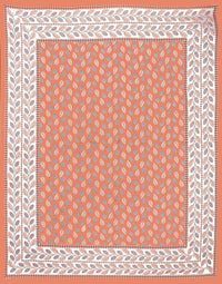 Thumbnail for Rudra Bazaar Orange 210 TC Cotton Double King Bedsheet With 2 Pillow Covers