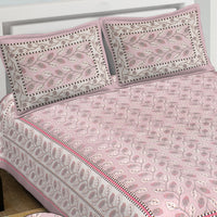 Thumbnail for Rudra Bazaar Purple 210 TC Cotton Double King Bedsheet With 2 Pillow Covers