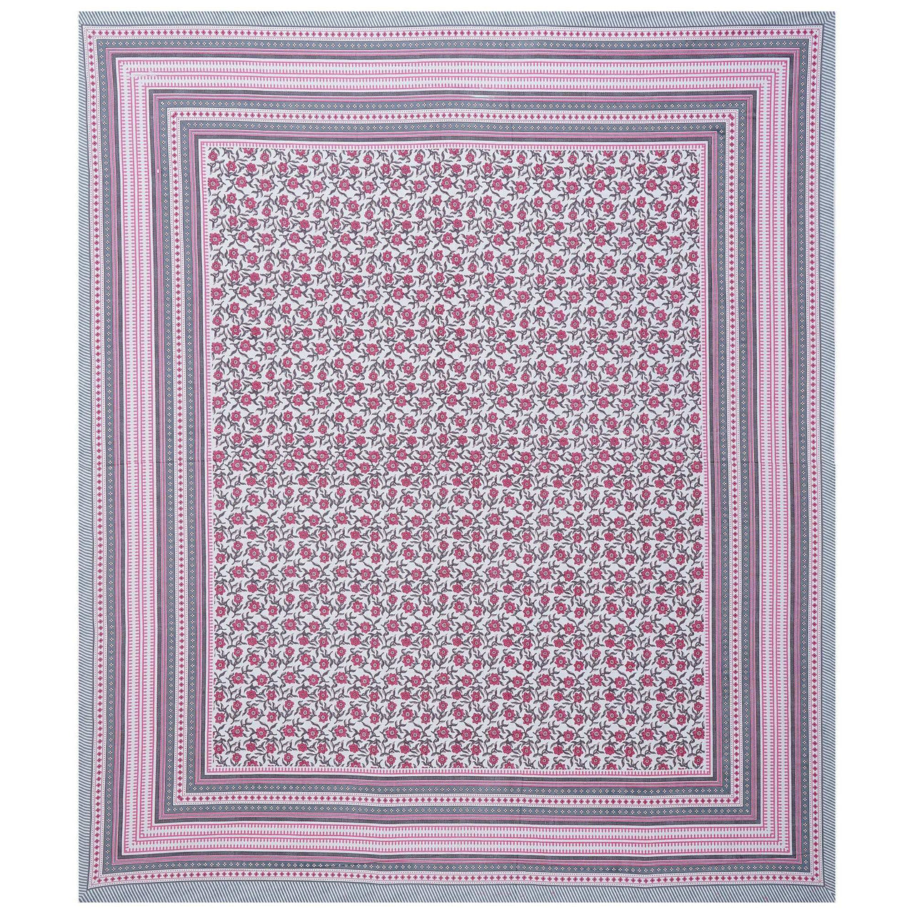Rudra Bazaar Pink 210 TC Cotton Double King Bedsheet With 2 Pillow Covers