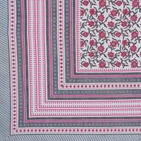 Thumbnail for Rudra Bazaar Pink 210 TC Cotton Double King Bedsheet With 2 Pillow Covers