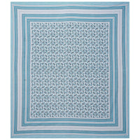 Thumbnail for Rudra Bazaar Turquoise Blue 210 TC Cotton Double King Bedsheet With 2 Pillow Covers