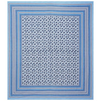 Thumbnail for Rudra Bazaar Blue 210 TC Cotton Double King Bedsheet With 2 Pillow Covers